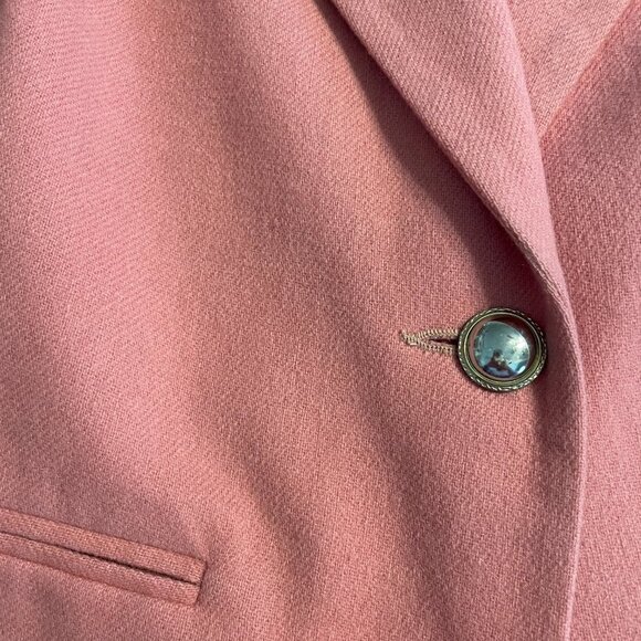 Vintage Rose Pink Wool Blazer - Picture 7 of 9